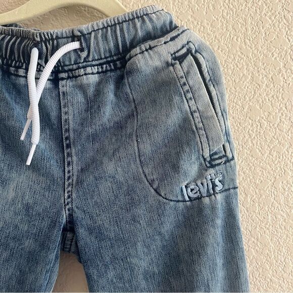 Levi’s Cotton Blend Denim Slim Fit Joggers Girls 5-6 Yrs Old EUC - Picture 2 of 6